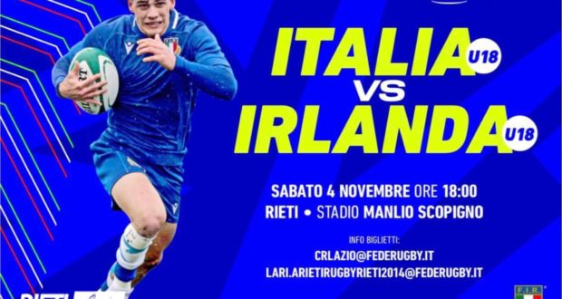 Una settimana a ItaliaIrlanda U18 di rugby. Parte del ricavato dei